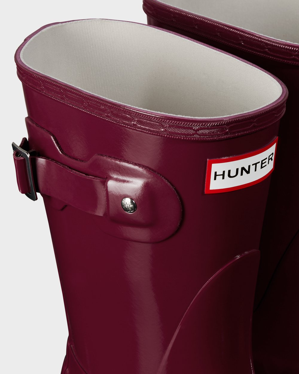 Botas de Lluvia Cortas Hunter Mujer - Original Gloss - Rojos - ZJOBHYQ-40